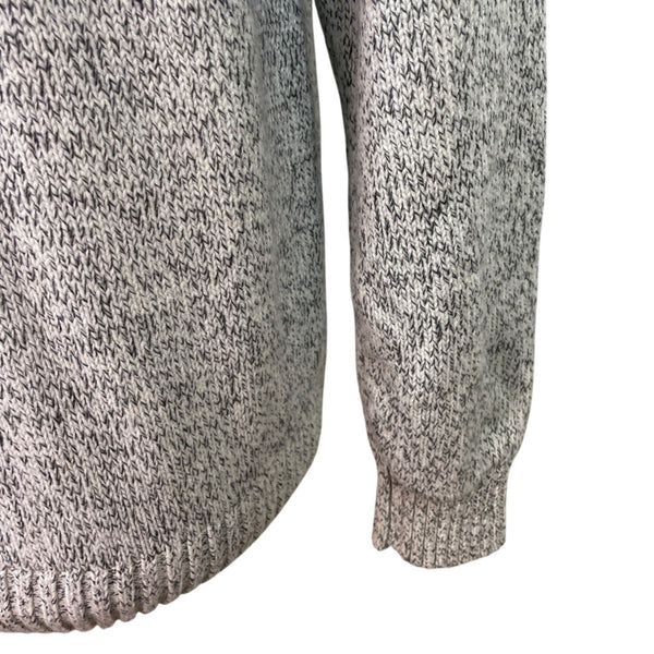 Izod Gray Knit Pullover Sweater Button-Up Mock Neck Mens Casual Warm Soft Sz M