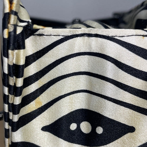 Moo Roo Charleston Black & White Beaded Butterfly Handbag Sz S