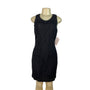 Lawrence Kazar Black Cocktail Mini Dress Sleeveless Back Slit Size M - New