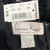Lawrence Kazar Black Cocktail Mini Dress Sleeveless Back Slit Size M - New
