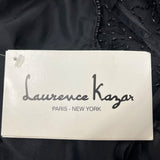 Lawrence Kazar Black Cocktail Mini Dress Sleeveless Back Slit Size M - New
