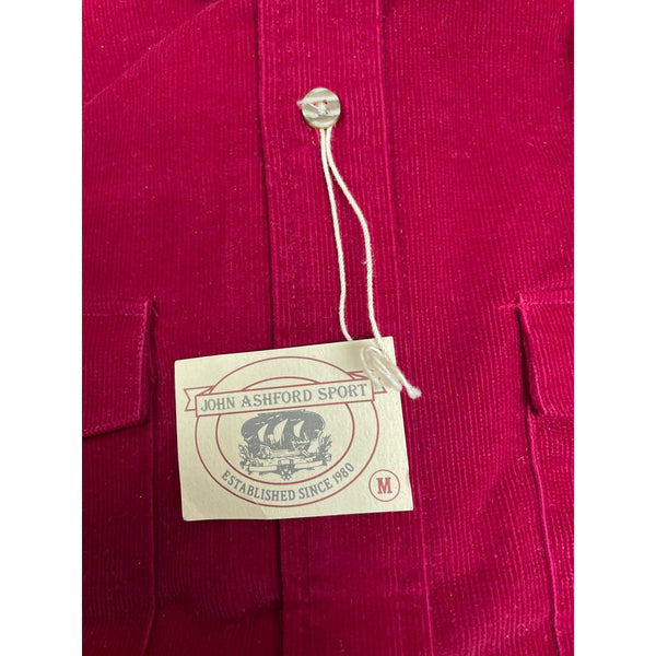 Vintage 90s John Ashford Sport Mens Red Button-Down Long Sleeve Shirt Sz M-New