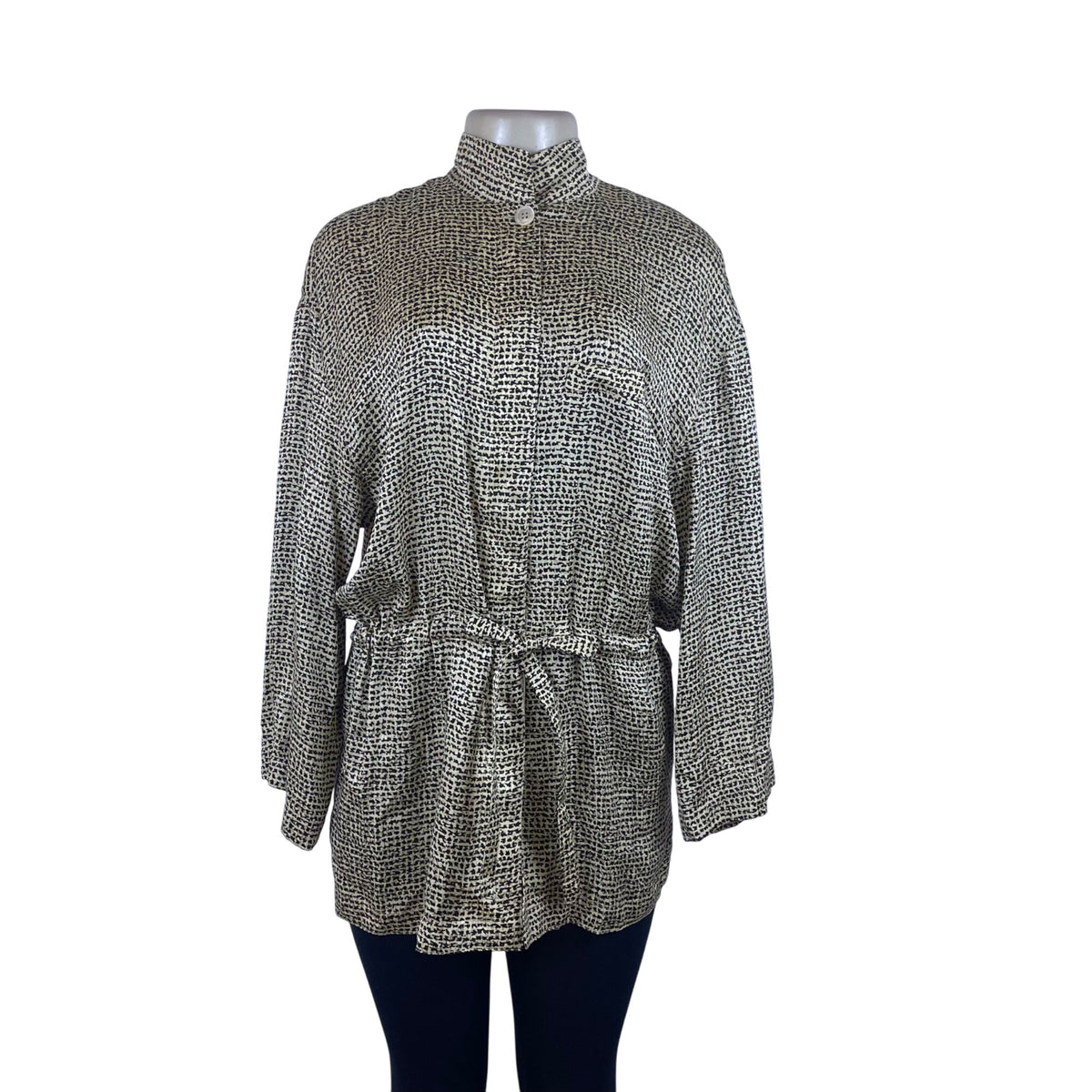 Anne Kleinll Women’s Brown Tunic With Belt Long Sleeve Modern Look Sz 8