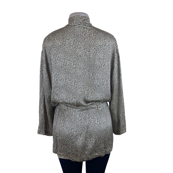 Anne Kleinll Women’s Brown Tunic With Belt Long Sleeve Modern Look Sz 8