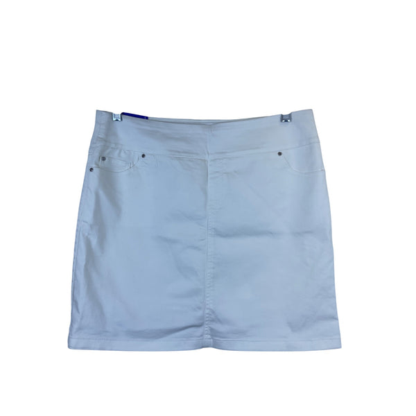 S.C. & Co. Womens White Cotton Blend Stretch Denim Skirt With Pockets Size Large