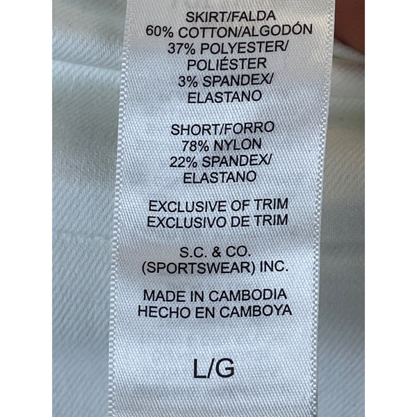 S.C. & Co. Womens White Cotton Blend Stretch Denim Skirt With Pockets Size Large