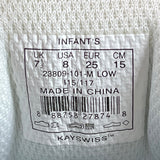 K-Swiss Infants White Strapped Sneakers Size 8