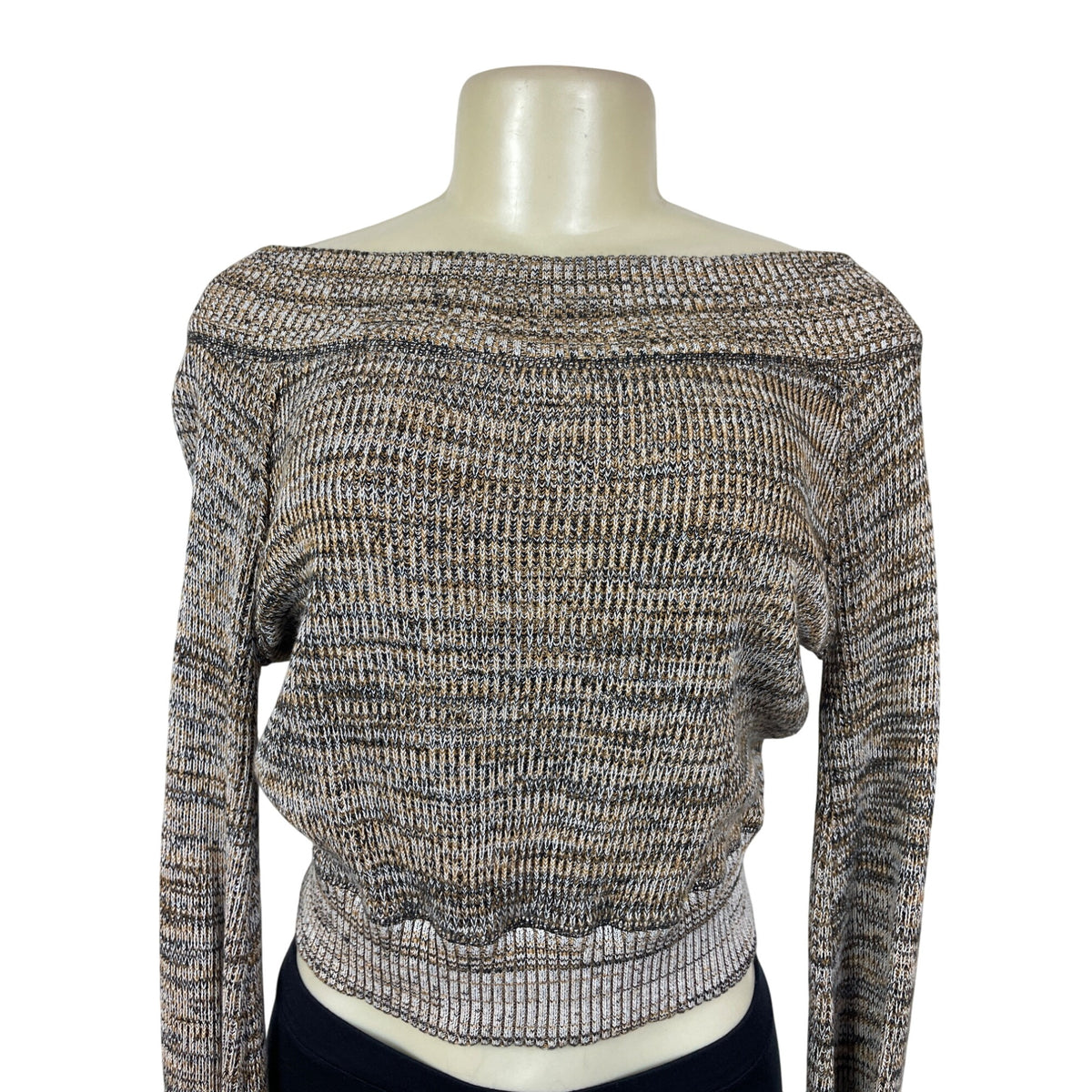 Free People Off-Shoulder Ribbed Knited Long Sleeve Sweater Size SP