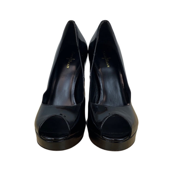 Cole Haan Women’s Black Patent Leather Peep Toe Platform Pumps Size 9B - New