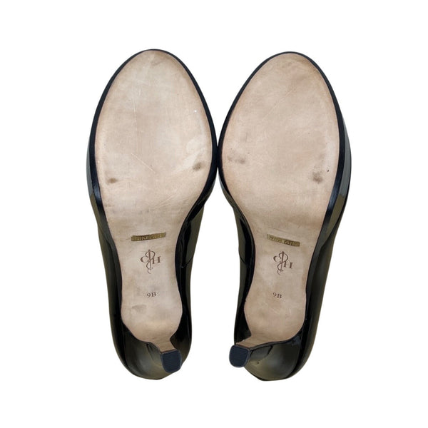 Cole Haan Women’s Black Patent Leather Peep Toe Platform Pumps Size 9B - New