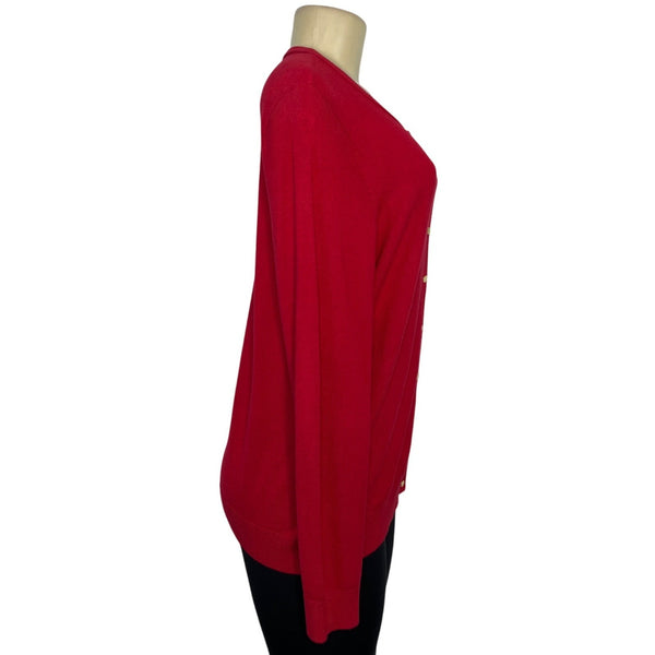 Calvin Klein Womens Red Button-Front Cardigan Sweater Size L