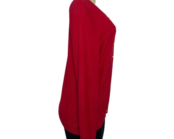 Calvin Klein Womens Red Button-Front Cardigan Sweater Size L