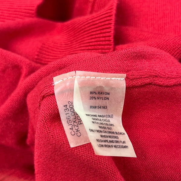 Calvin Klein Womens Red Button-Front Cardigan Sweater Size L
