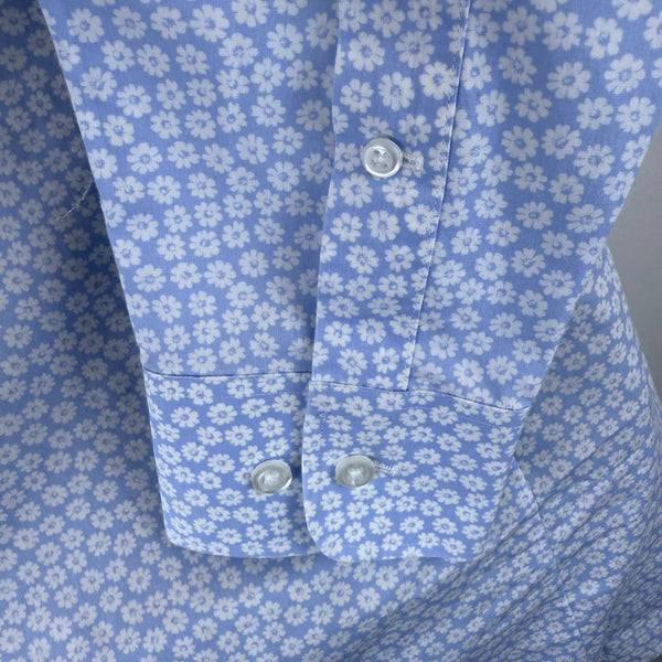 Bonobos Mens Light Blue Button-Up Shirt Floral Print Slim Fit Sz 14.5