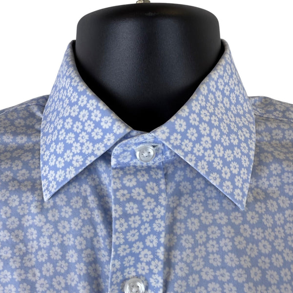 Bonobos Mens Light Blue Button-Up Shirt Floral Print Slim Fit Sz 14.5