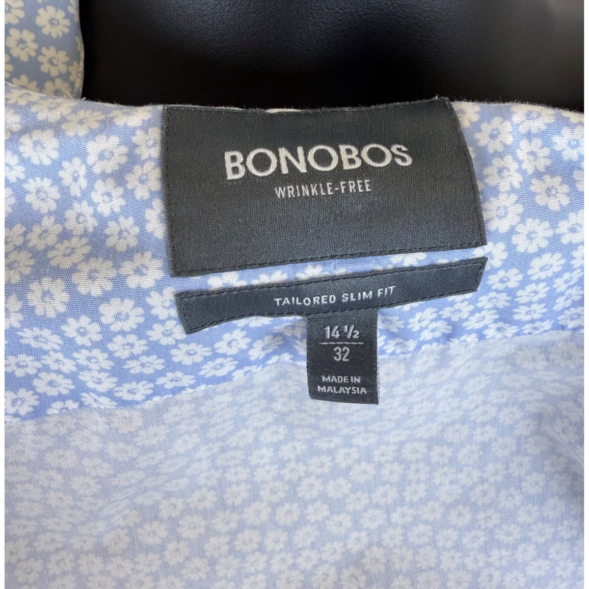 Bonobos Mens Light Blue Button-Up Shirt Floral Print Slim Fit Sz 14.5