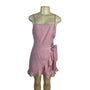Angel Biba Pink Sleeveless Wrap Dress Ruffle Hem & Cross Back Straps Sz M - New