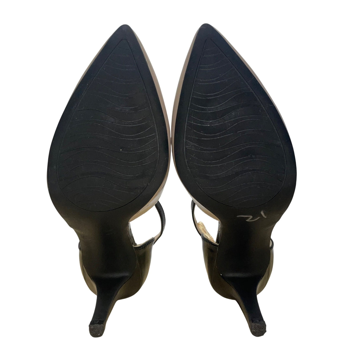 Impo Women’s Black & Nude Patent T-Strap Pointed Toe Tisha High Heels Size 6.5M