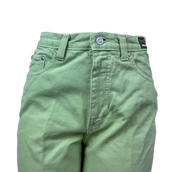 Versace Mint Green Women’s Cotton Blend Skinny Fit Jeans Size 32x46