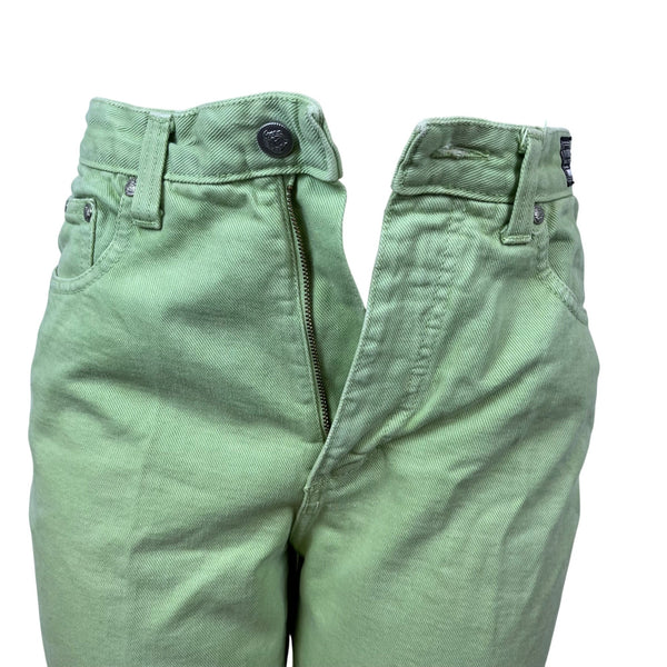 Versace Mint Green Women’s Cotton Blend Skinny Fit Jeans Size 32x46