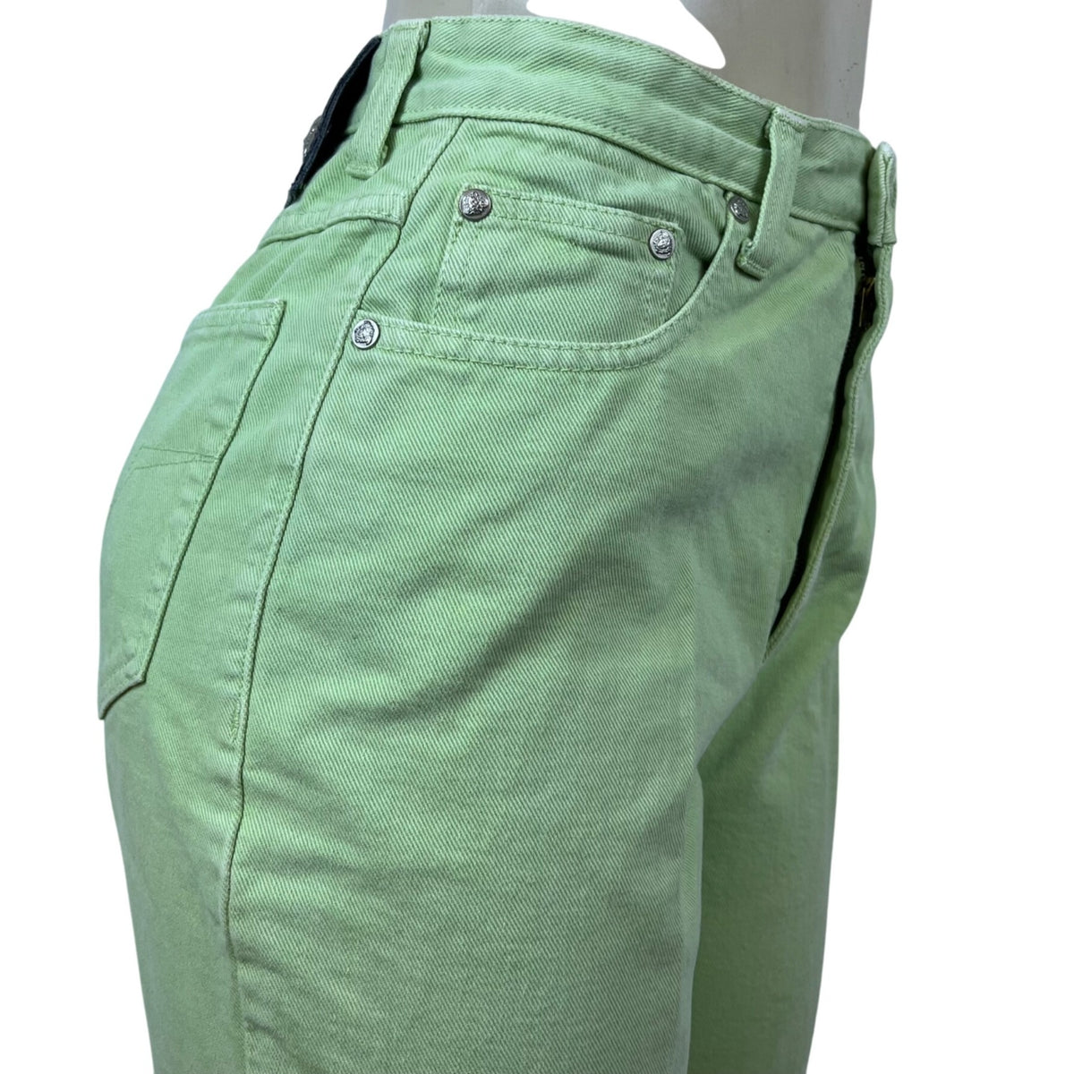 Versace Mint Green Women’s Cotton Blend Skinny Fit Jeans Size 32x46