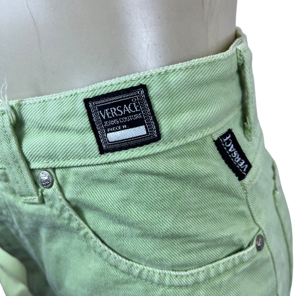 Versace Mint Green Women’s Cotton Blend Skinny Fit Jeans Size 32x46