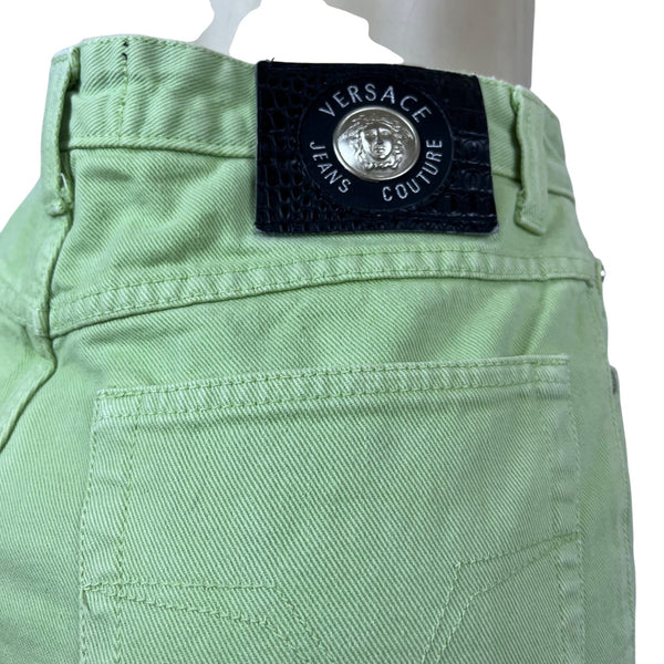 Versace Mint Green Women’s Cotton Blend Skinny Fit Jeans Size 32x46