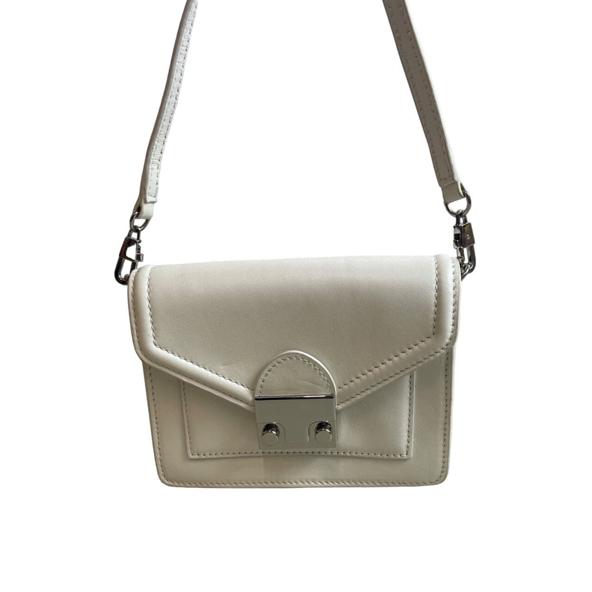 Loeffler Randall Women's White Baby Rider CrossBody Bag Sz S