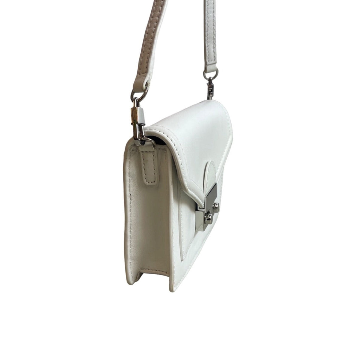 Loeffler Randall Women's White Baby Rider CrossBody Bag Sz S