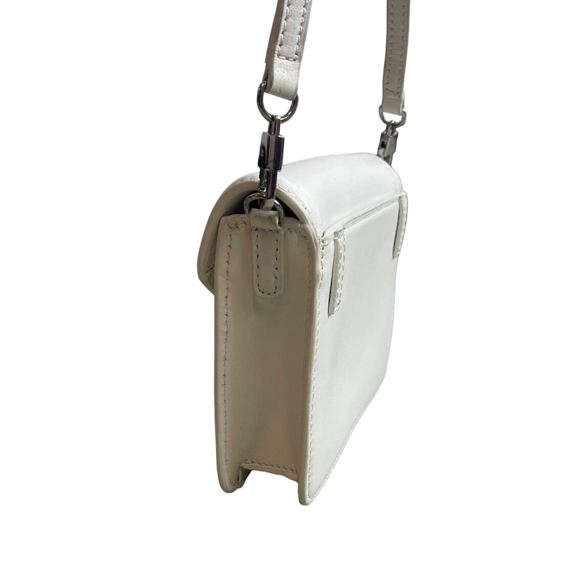 Loeffler Randall Women's White Baby Rider CrossBody Bag Sz S