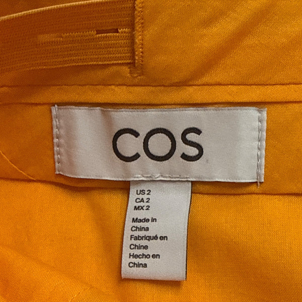 Cos Womens Orange Lyocell Cropped Wide-Leg Pleated Pants Size 2