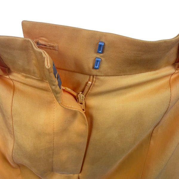 Cos Womens Orange Lyocell Cropped Wide-Leg Pleated Pants Size 2