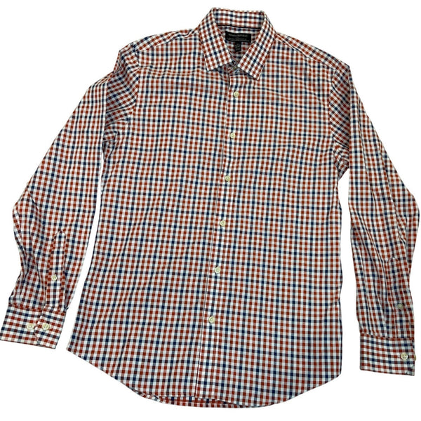 Banana Republic Men's Red & Blue Checkered & Slim Fit Button-Down Shirt Sz M