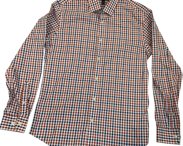 Banana Republic Men's Red & Blue Checkered & Slim Fit Button-Down Shirt Sz M