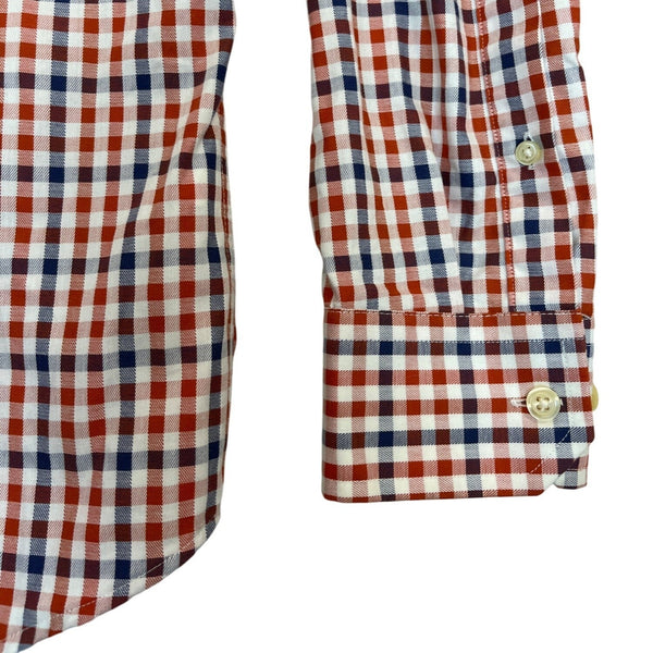 Banana Republic Men's Red & Blue Checkered & Slim Fit Button-Down Shirt Sz M
