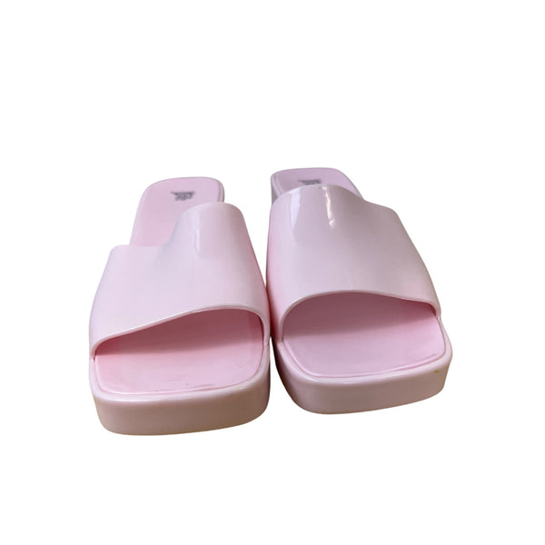 Wild Fable Womens Pink Slide Heeled Sandals Synthetic Open-Toe Block Heel Size 10
