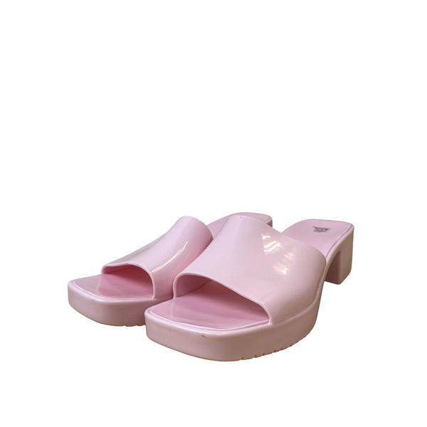 Wild Fable Womens Pink Slide Heeled Sandals Synthetic Open-Toe Block Heel Size 10