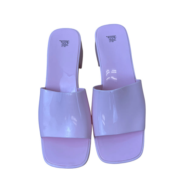 Wild Fable Womens Pink Slide Heeled Sandals Synthetic Open-Toe Block Heel Size 10