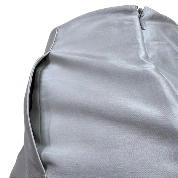 Ann Taylor Silver High-Waisted Pencil Skirt With Back Slit Sz 8