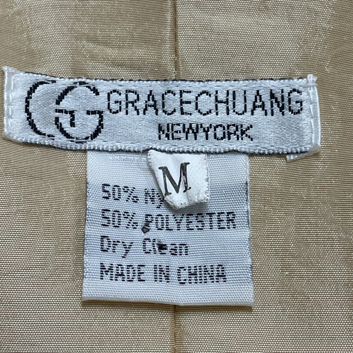 Grace Chuang Womens Gold Embroidered Jacket Open Front Floral