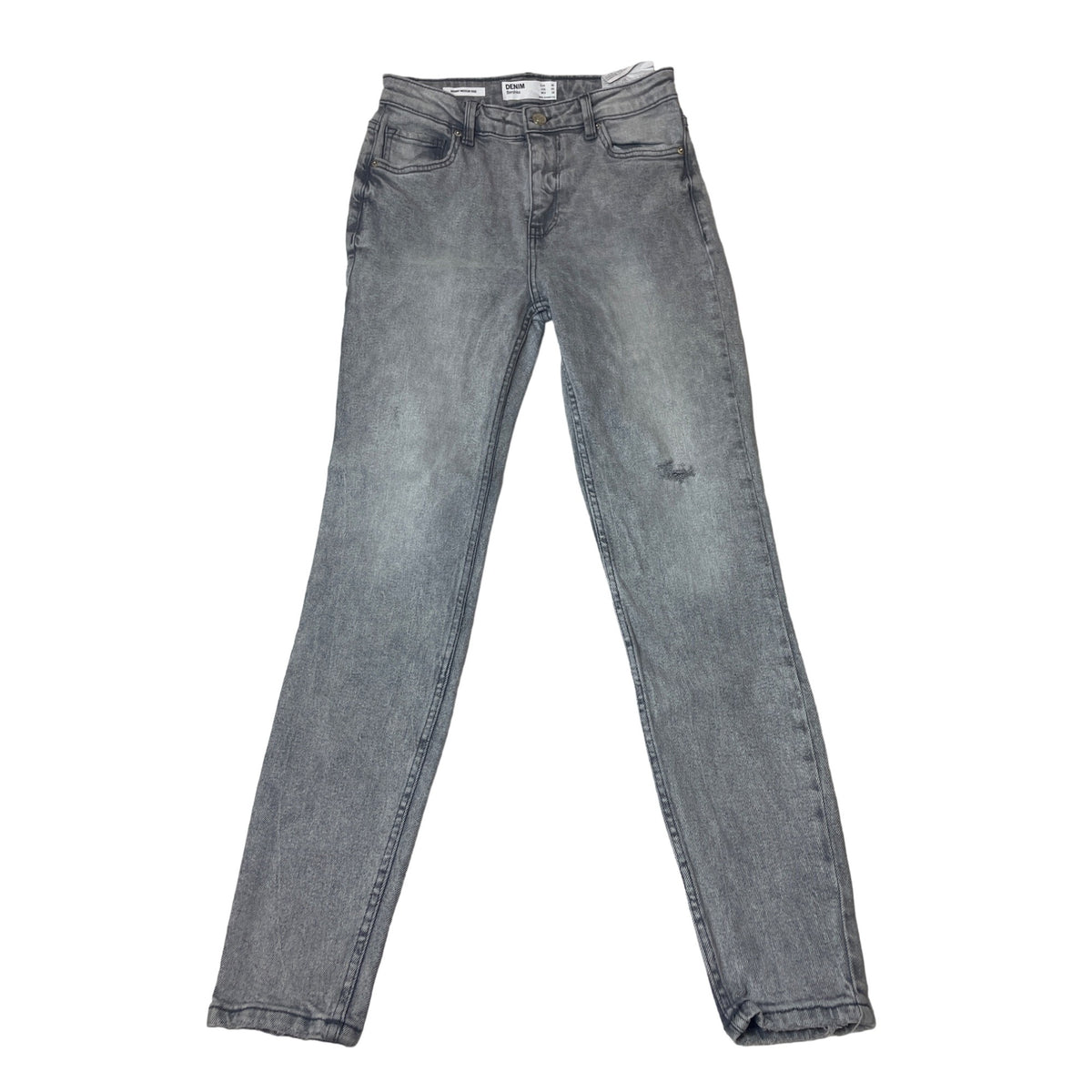 Bershka Denim Women's Grey Washed Medium Rise Skinny Jeans Sz 38