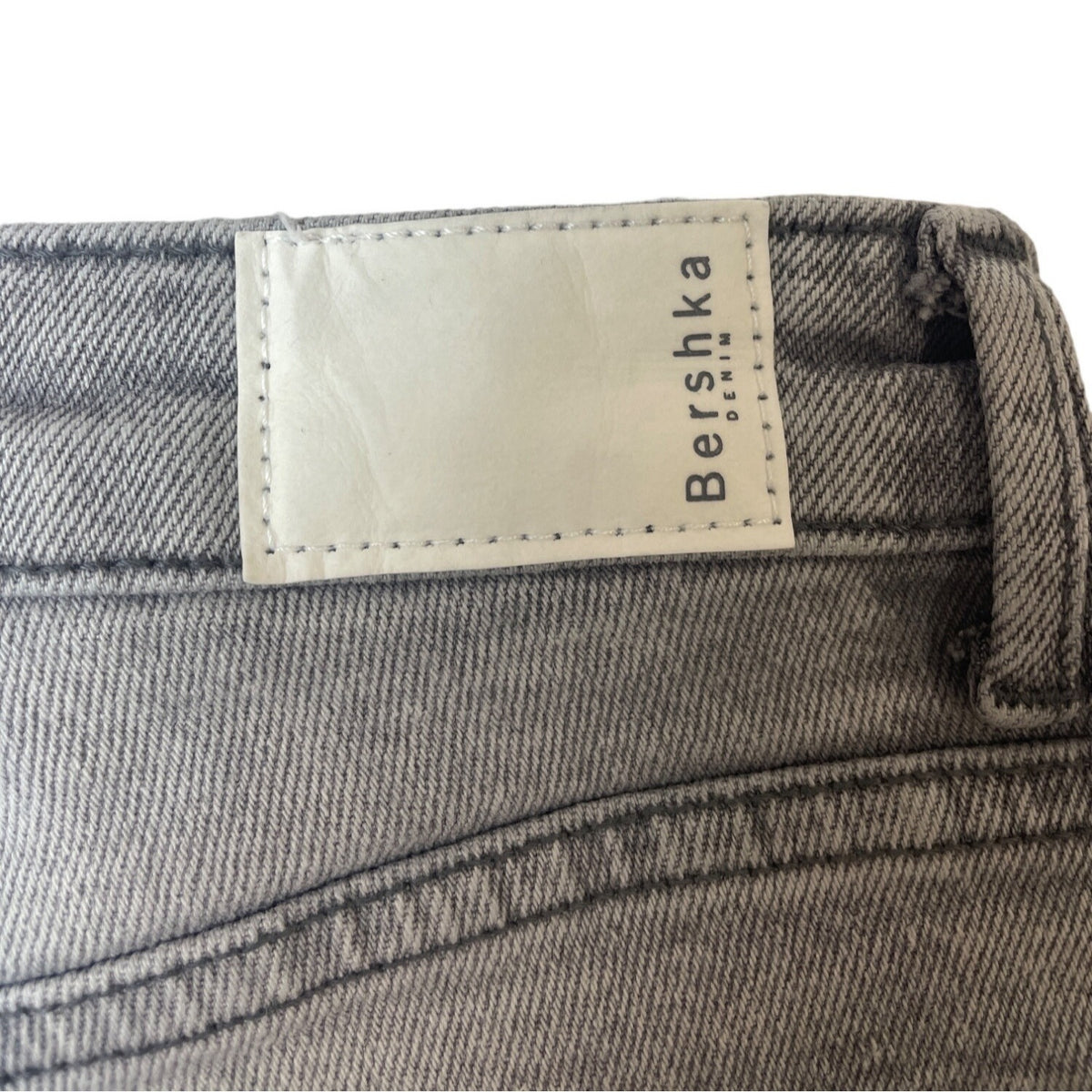 Bershka Denim Women's Grey Washed Medium Rise Skinny Jeans Sz 38