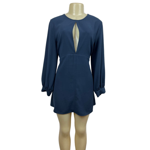 Zara Women’s Navy Blue Long Sleeve Shirt Dress Sz L