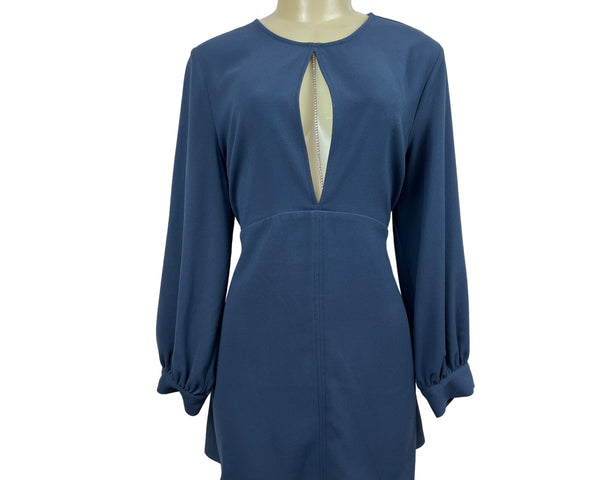 Zara Women’s Navy Blue Long Sleeve Shirt Dress Sz L