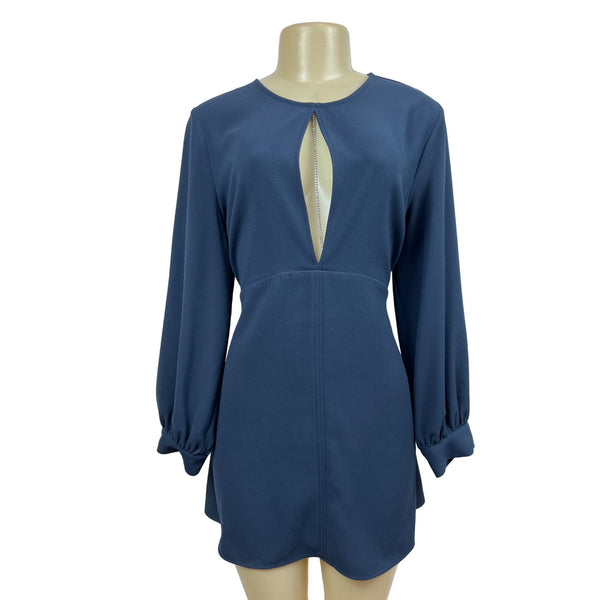 Zara Women’s Navy Blue Long Sleeve Shirt Dress Sz L