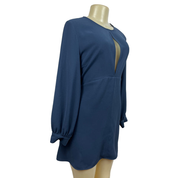 Zara Women’s Navy Blue Long Sleeve Shirt Dress Sz L