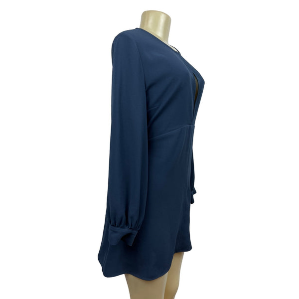 Zara Women’s Navy Blue Long Sleeve Shirt Dress Sz L