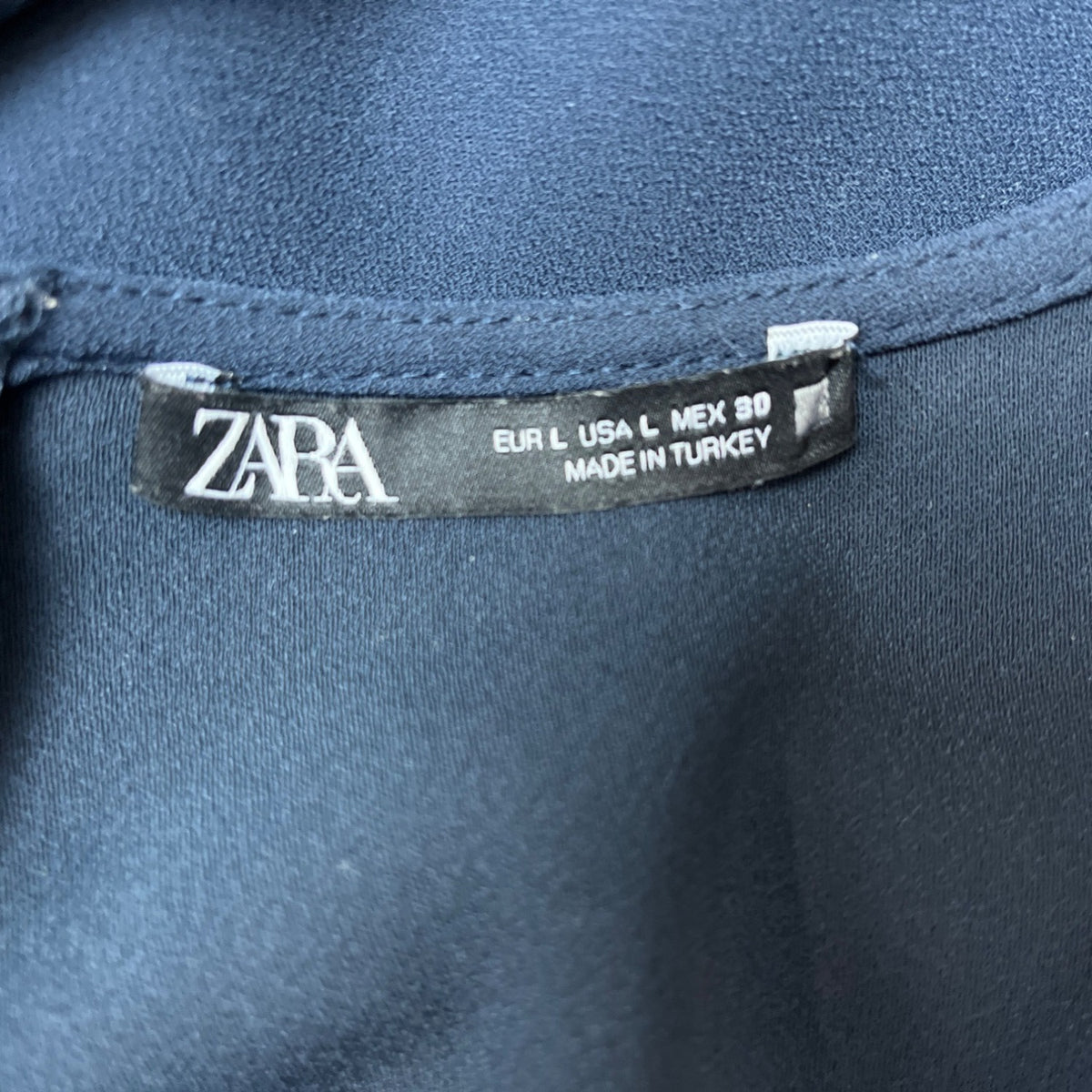 Zara Women’s Navy Blue Long Sleeve Shirt Dress Sz L