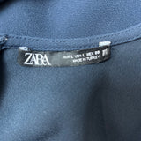 Zara Women’s Navy Blue Long Sleeve Shirt Dress Sz L
