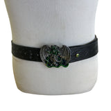 Vtg 1982 Bergamot Dungeons and Dragons Warrior Enameled Black and Leather Belt